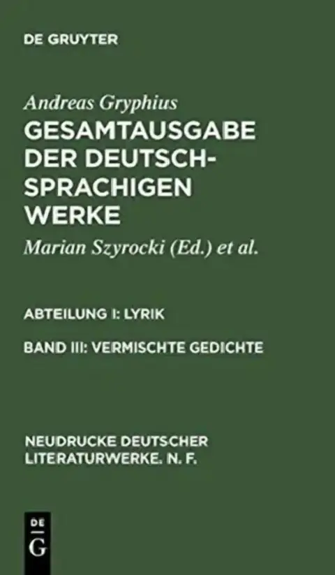 Cover of Vermischte Gedichte