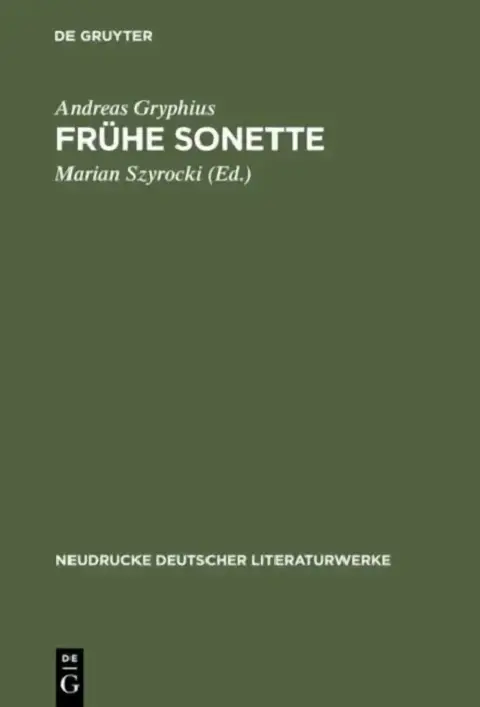 Cover of Fruhe Sonette