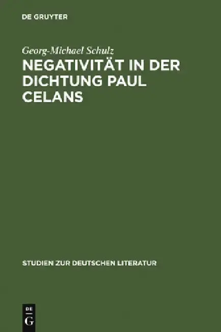 Cover of Negativität in Der Dichtung Paul Celans