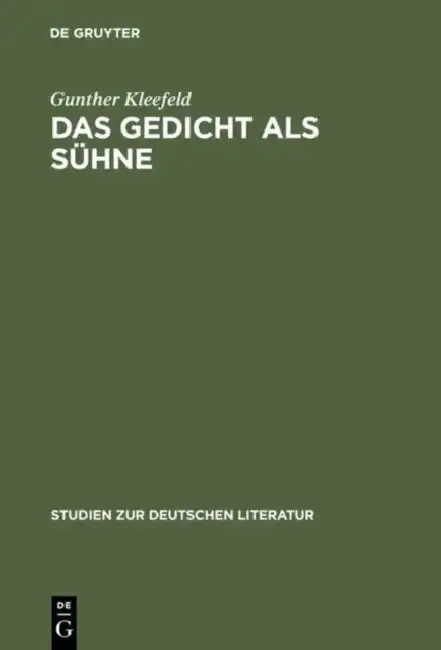 Cover of Das Gedicht als Sühne