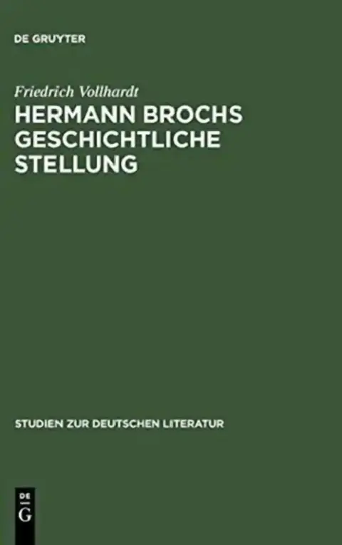 Cover of Hermann Brochs Geschichtliche Stellung