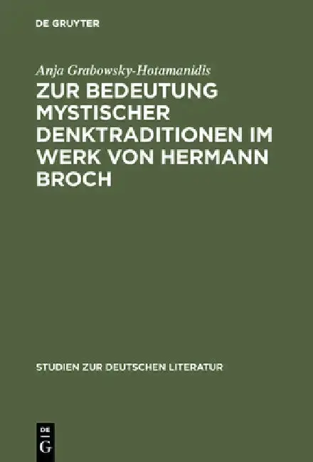 Cover of Zur Bedeutung Mystischer Denktraditionen Im Werk Von Hermann Broch
