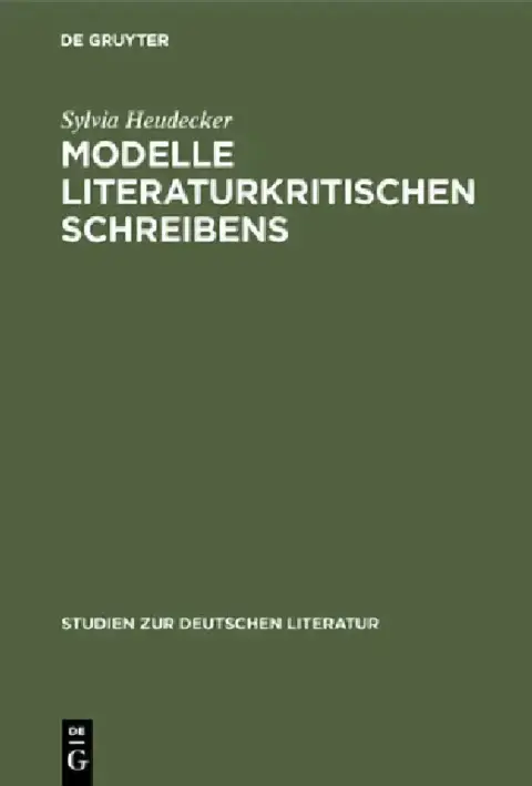 Cover of Modelle literaturkritischen Schreibens
