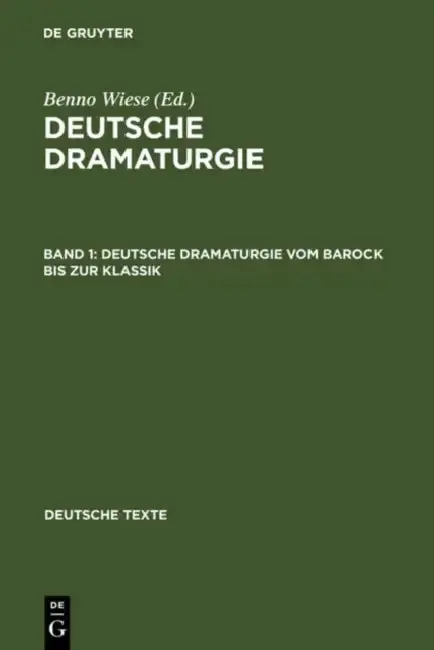 Cover of Deutsche Dramaturgie Vom Barock Bis Zur Klassik