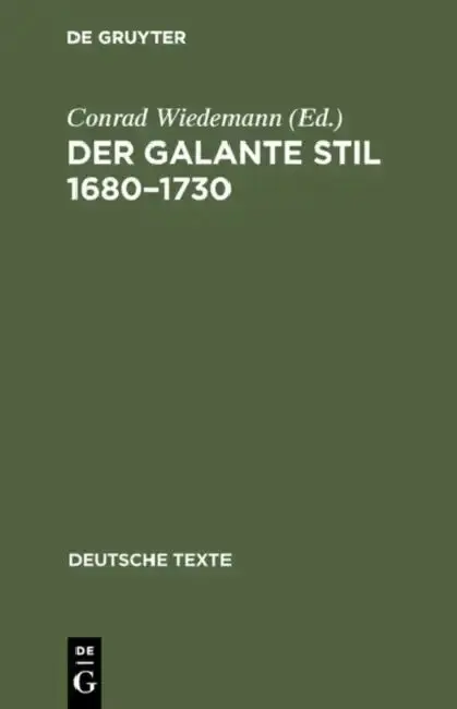 Cover of Der galante Stil 1680-1730