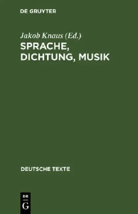 Cover of Sprache, Dichtung, Musik