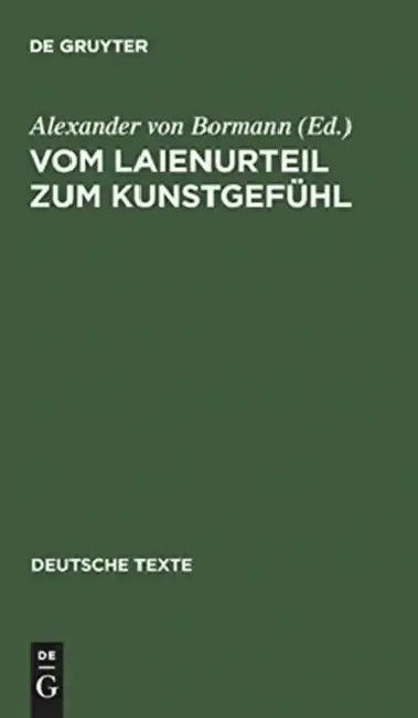 Cover of Vom Laienurteil Zum Kunstgefühl