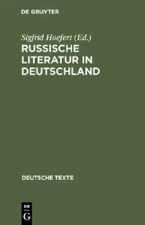 Cover of Russische Literatur in Deutschland