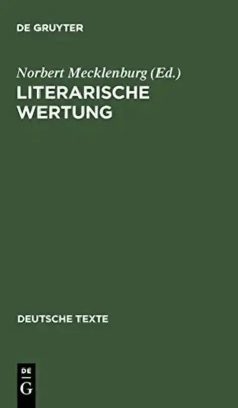 Cover of Literarische Wertung