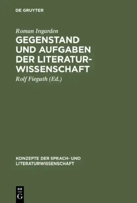Cover of Gegenstand und Aufgaben der Literaturwissenschaft
