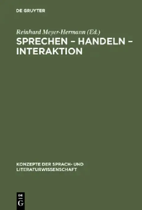 Cover of Sprechen - Handeln - Interaktion
