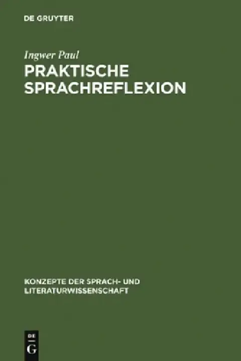 Cover of Praktische Sprachreflexion
