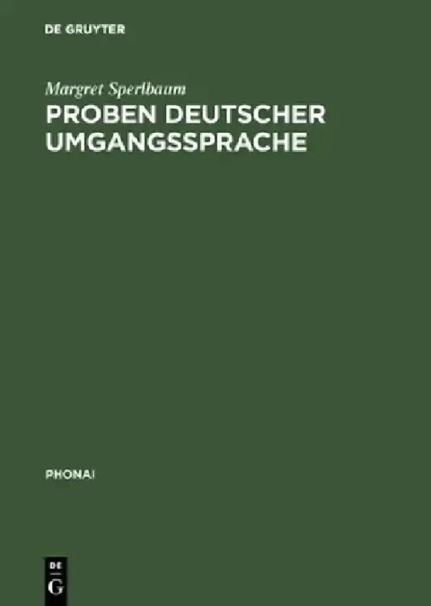 Cover of Proben deutscher Umgangssprache
