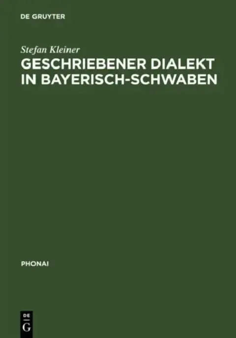 Cover of Geschriebener Dialekt in Bayerisch-Schwaben