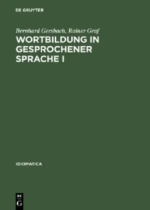 Cover of Wortbildung in Gesprochener Sprache I