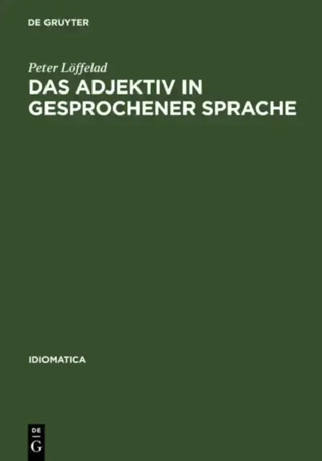 Cover of Das Adjektiv in gesprochener Sprache