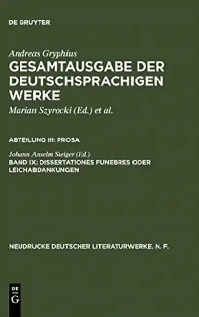 Cover of Dissertationes Funebres Oder Leichabdankungen