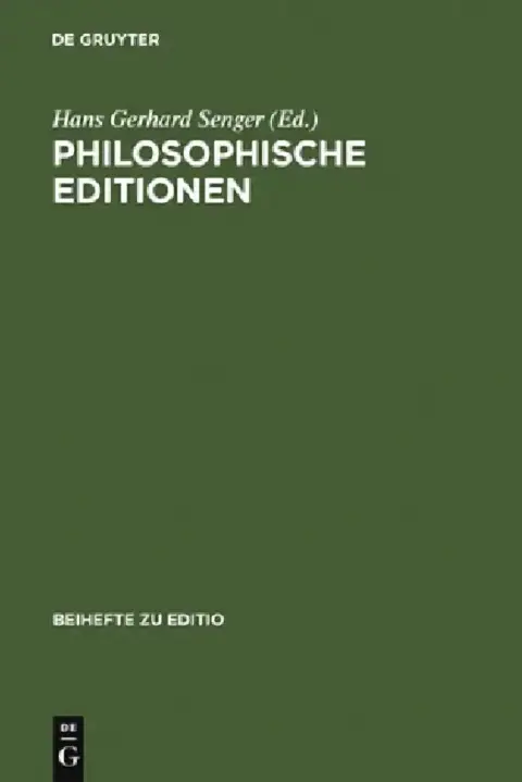 Cover of Philosophische Editionen