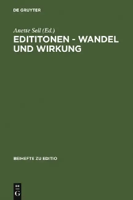 Cover of Edititonen - Wandel und Wirkung