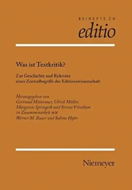 Cover of Was Ist Textkritik?