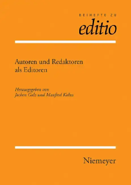 Cover of Autoren Und Redaktoren ALS Editoren