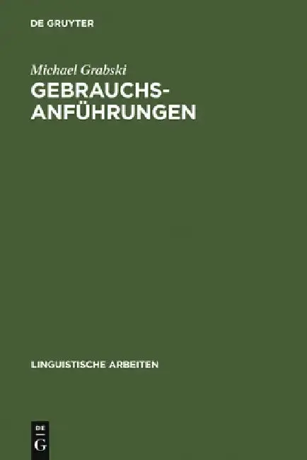 Cover of Gebrauchsanführungen