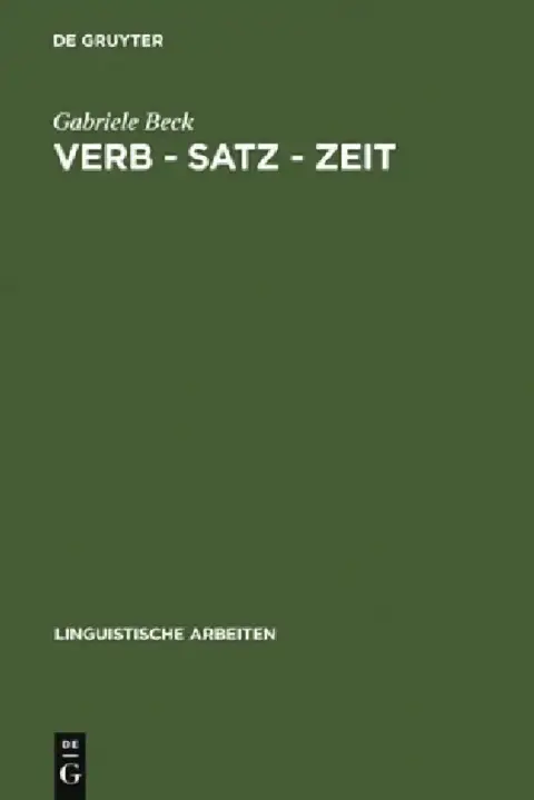 Cover of Verb - Satz - Zeit