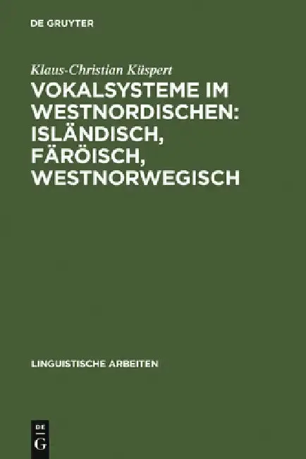 Cover of Vokalsysteme im Westnordischen