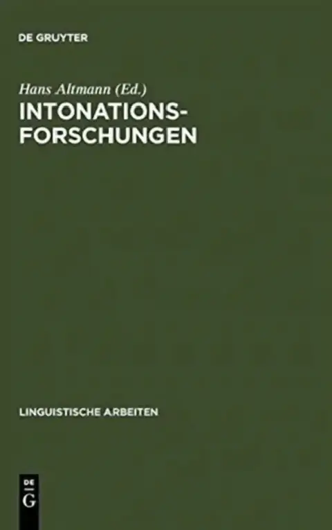 Cover of Intonationsforschungen