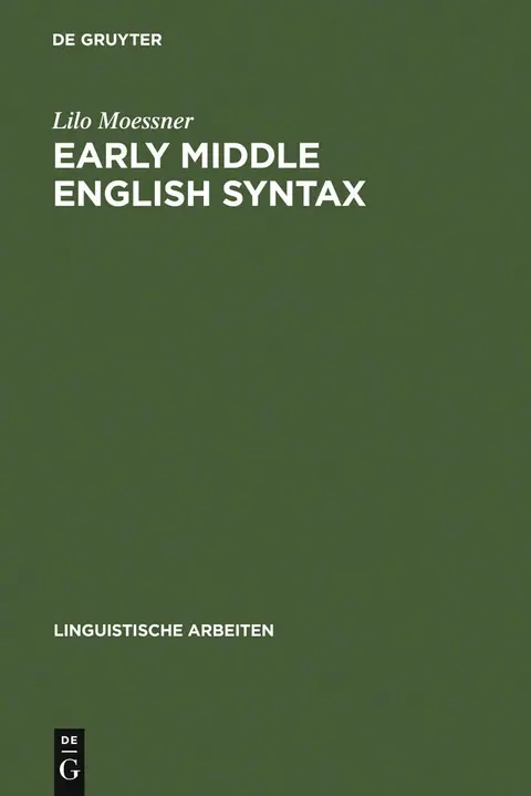 Cover of Early Middle English Syntax