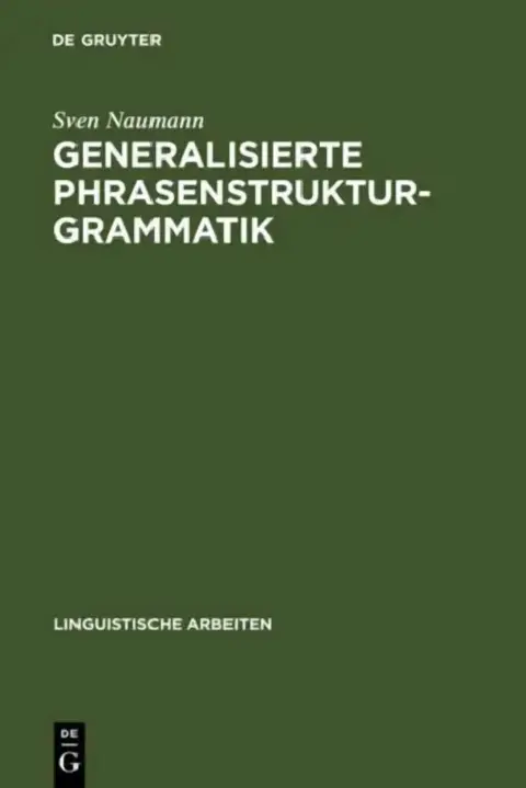 Cover of Generalisierte Phrasenstrukturgrammatik