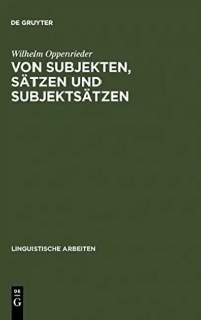 Cover of Von Subjekten, Sätzen und Subjektsätzen