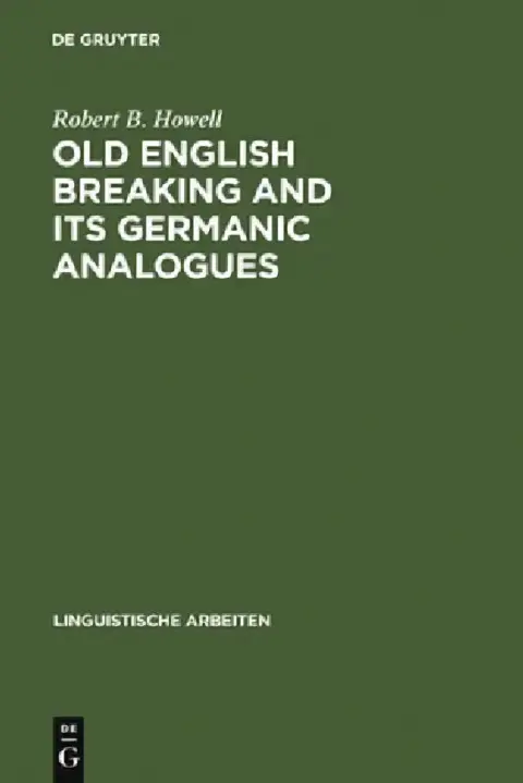 Cover of Old English Breaking and Its Germanic Analogues