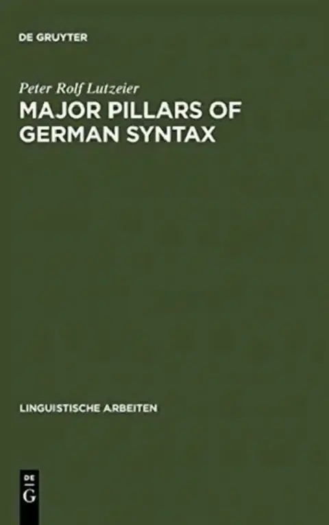 Cover of Major pillars of German syntax
