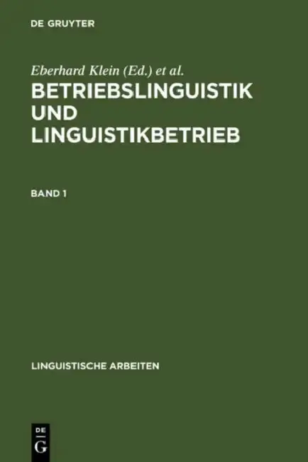Cover of Betriebslinguistik und Linguistikbetrieb