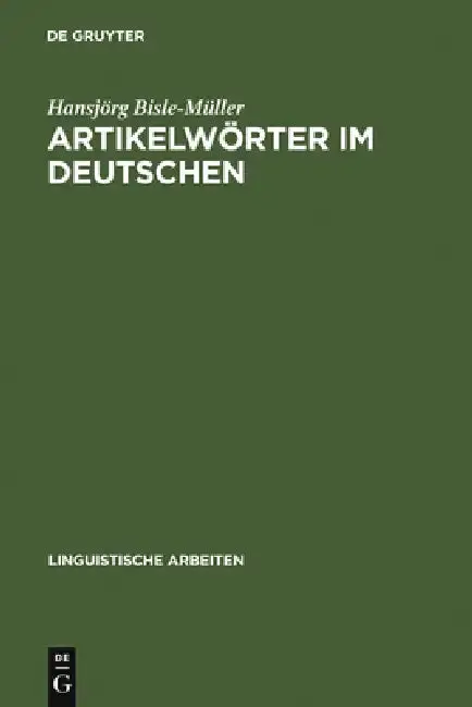Cover of Artikelwörter im Deutschen
