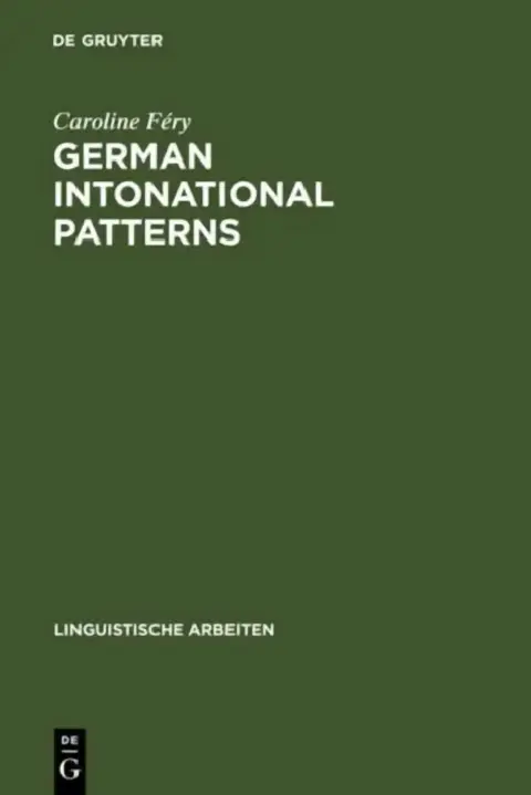 Cover of German intonational Patterns