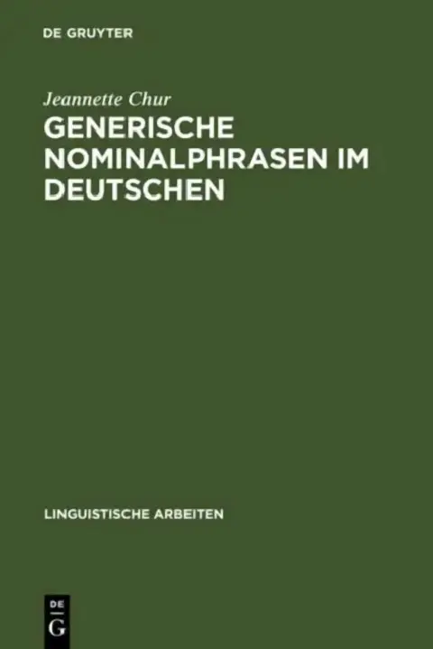 Cover of Generische Nominalphrasen im Deutschen
