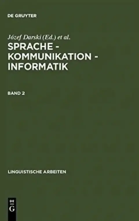 Cover of Sprache - Kommunikation - Informatik. Band 2