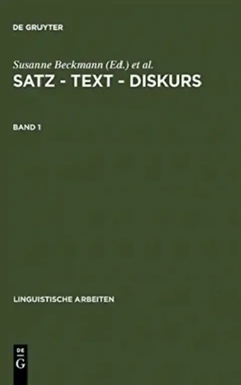 Cover of Satz - Text - Diskurs. Band 1
