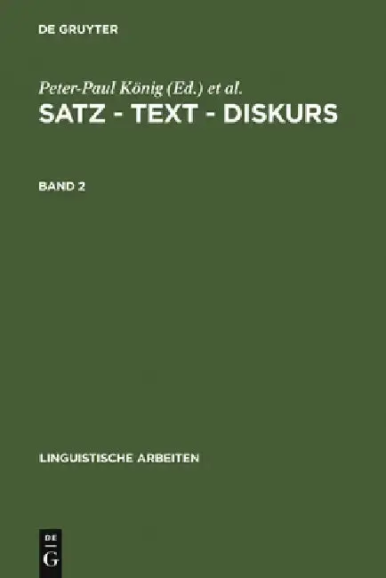 Cover of Satz - Text - Diskurs. Band 2