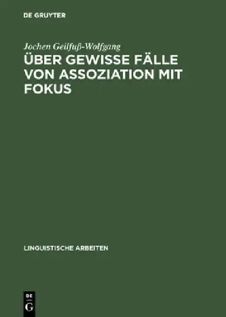 Cover of Über gewisse Fälle von Assoziation mit Fokus