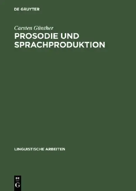 Cover of Prosodie und Sprachproduktion