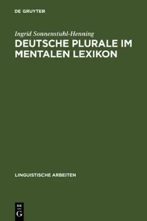 Cover of Deutsche Plurale im mentalen Lexikon