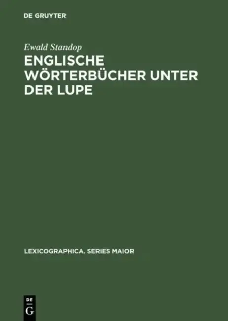 Cover of Englische Wörterbücher unter der Lupe