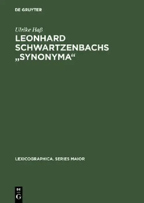 Cover of Leonhard Schwartzenbachs "Synonyma"