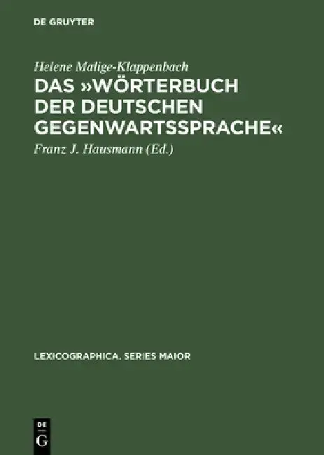 Cover of Das »Wörterbuch Der Deutschen Gegenwartssprache«