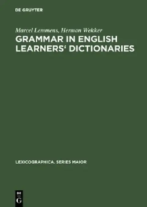 Cover of Grammar in English learners' dictionaries