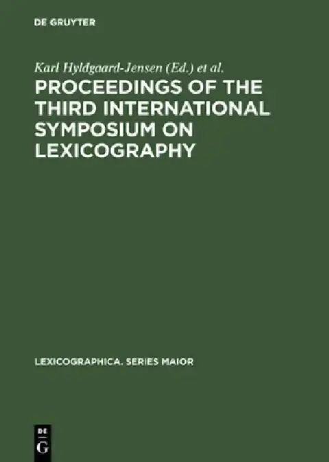 Cover of Proceedings of the Third International Symposium on Lexicography