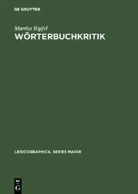Cover of Wörterbuchkritik